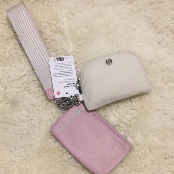 lululemon athletica Accessories - NWT Lululemon Dual Pouch Wristlet Pink Peony & White Opal